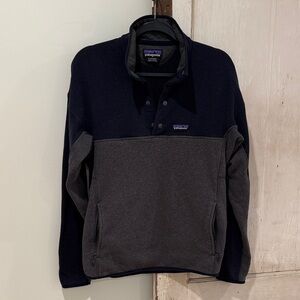 Patagonia Men's Button-Up Sweater - Black and Gray